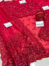 Maria-B Couture Red Saree